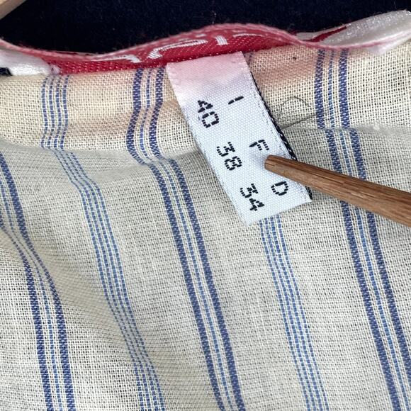 BYBLOS Blazer 6 Wool Double Breasted Pleated Back Jacket Blue Italy Vintage 80s - Picture 10 of 16